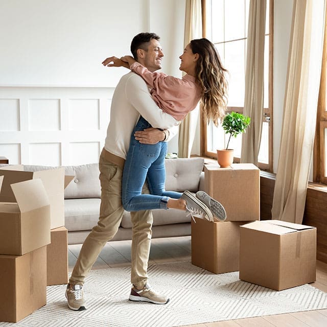 Young couple researching first home loans