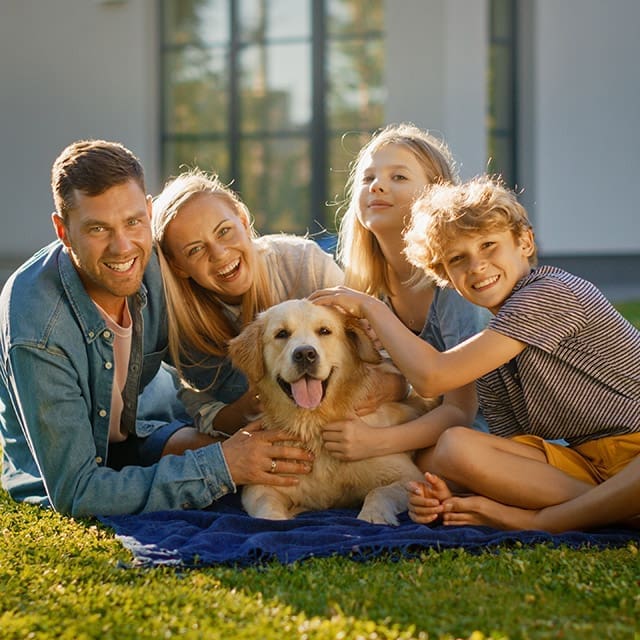 Family happy after getting their next home loan