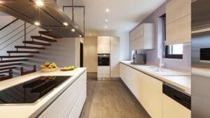 nice modern loft, view of the kitchen