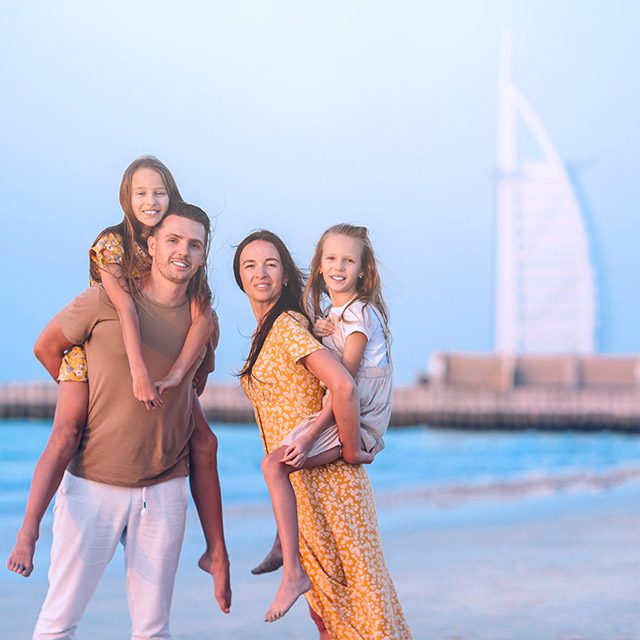 Happy young family in Dubai
